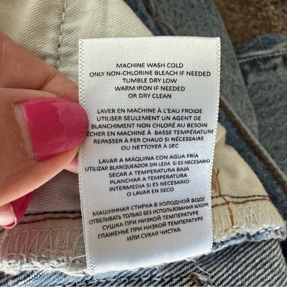 NWT NEW! RE/DONE Super High Drainpipe Destroy Wrecking Blue Jeans - Picture 14 of 15